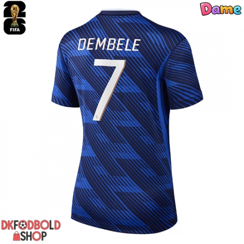 Frankrig Ousmane Dembele #7 Hjemmebanetrøje Dame VM 2026 Kort ærmer